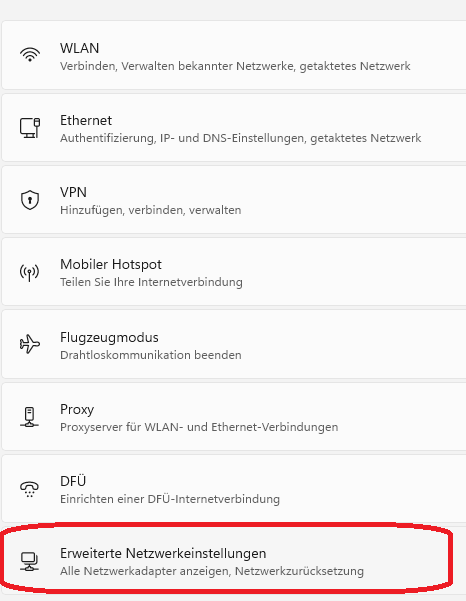 Windows Network Settings